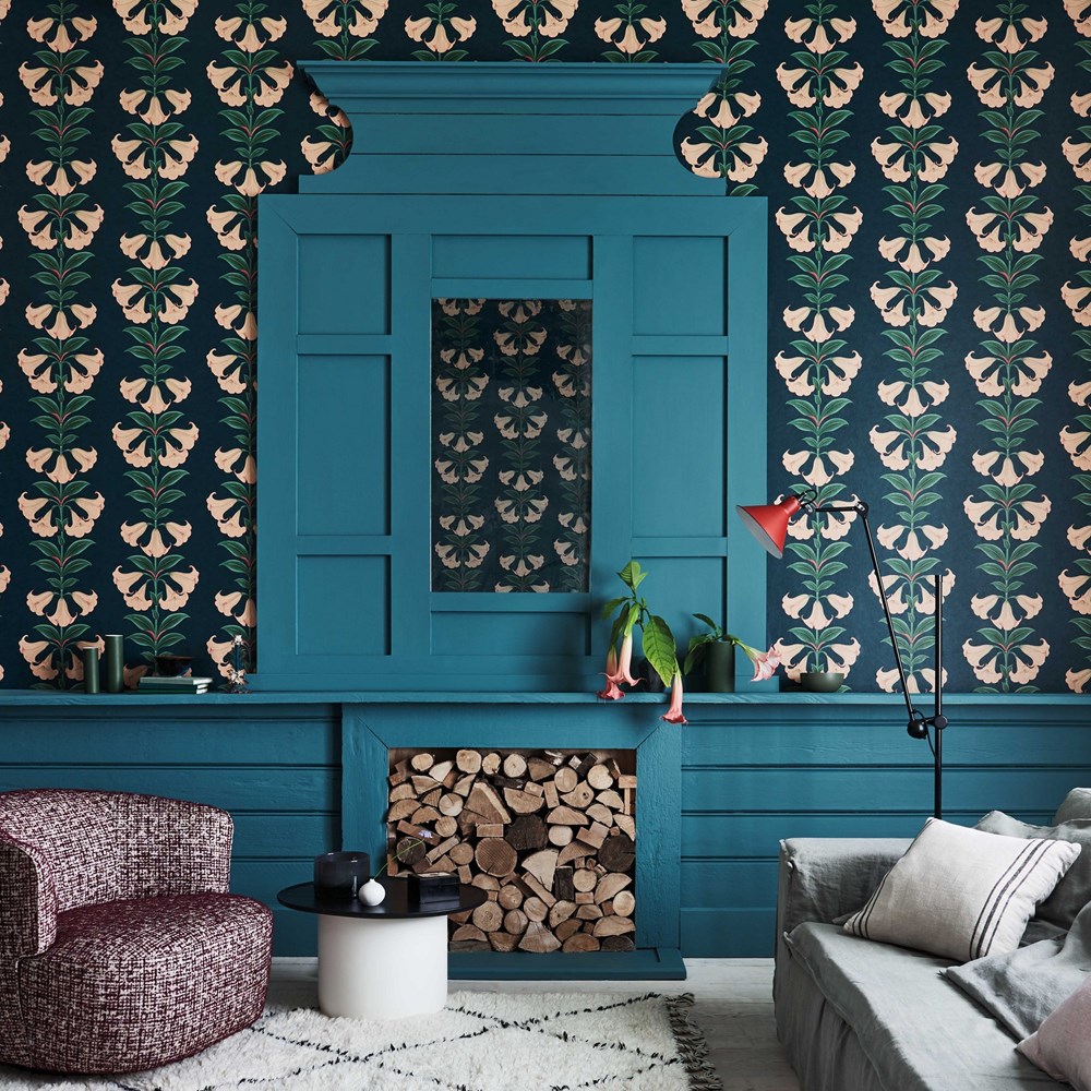 Angels Trumpet Wallpaper 117 3008 by Cole & Son in Cerulean Sky